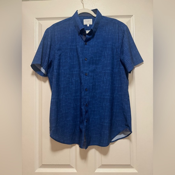 Construct Slim Fit Four-Way Stretch Performance Chambray Shirt - Picture 5 of 15